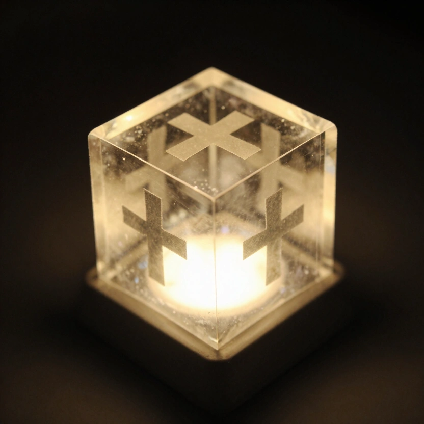 3D Crystal Christian Gift with LED Light Base